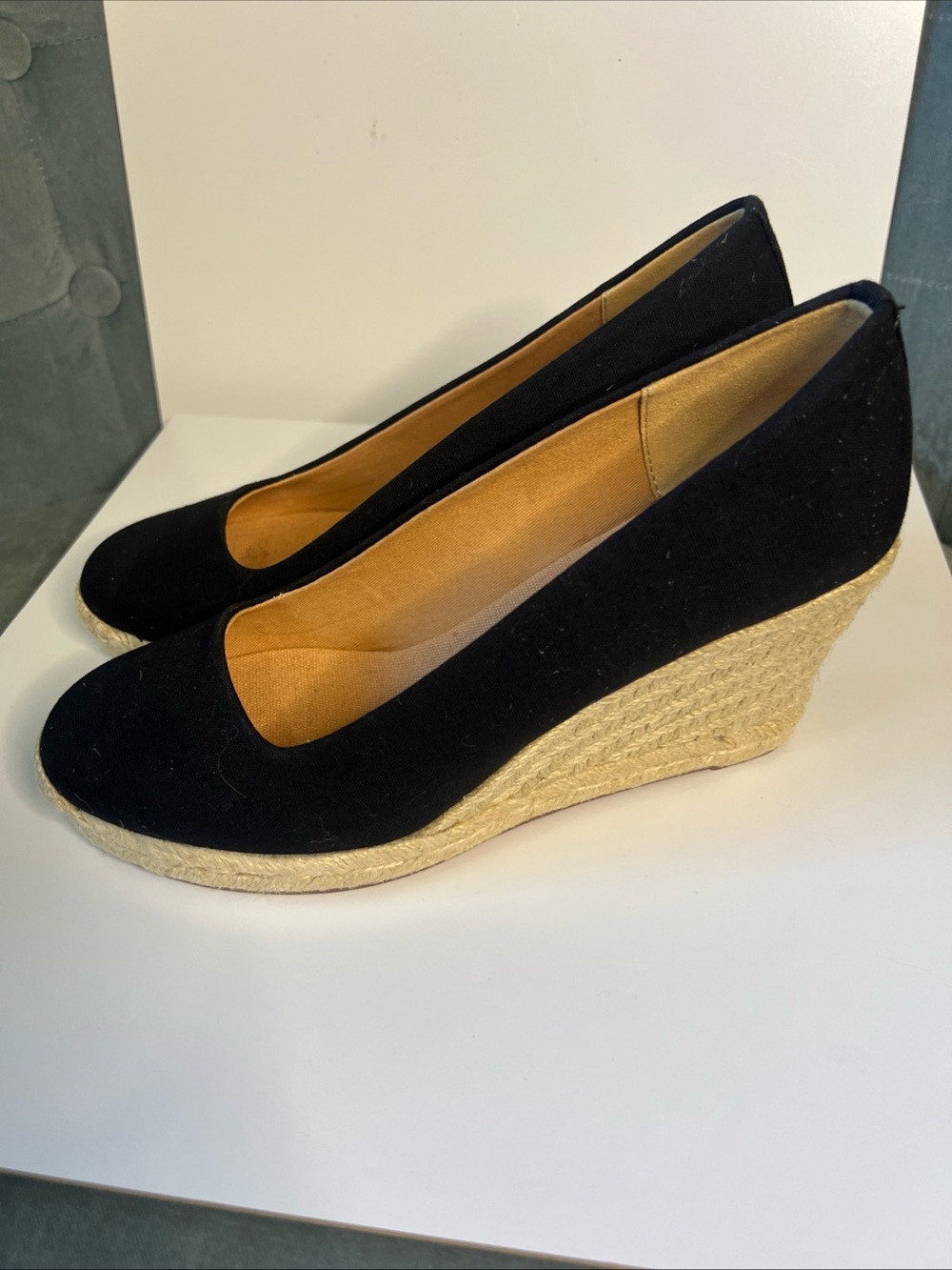 J Crew Seville Black Canvas Espadrille Wedge (NWOT) - Picture 6 of 14